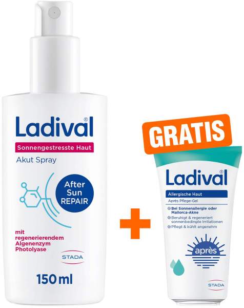 Ladival sonnengestresste Haut Akut Spray 150 ml + gratis Ladival allergische Haut Apres Pflege-Gel 50 ml