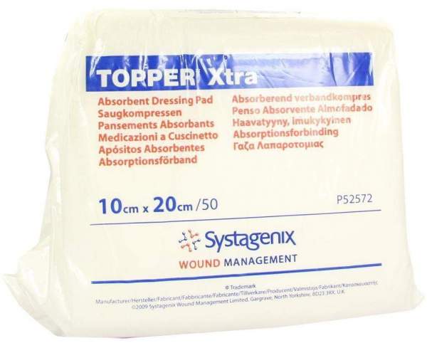 Topper Xtra Absorp.Starke Saugkompresse 10x20 Unsteril
