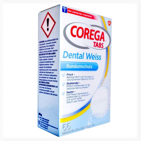 Corega Tabs Dental Weiss Für Raucher 66 Tabletten