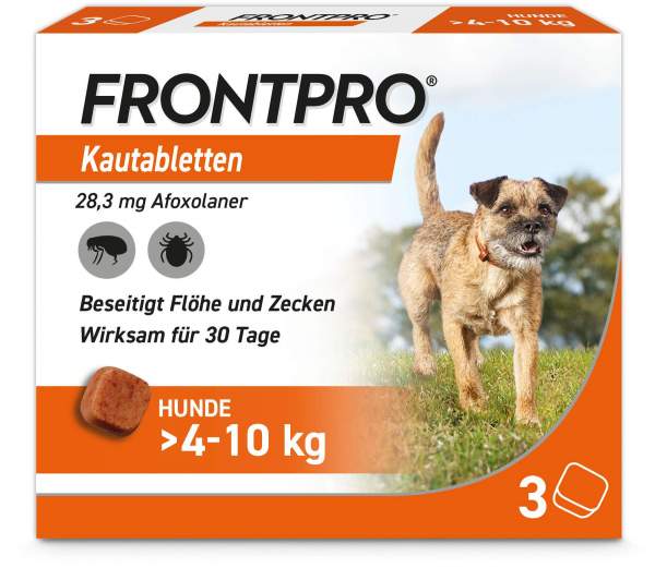 Frontpro 28,3 mg für Hunde 4-10 kg 3 Kautabletten