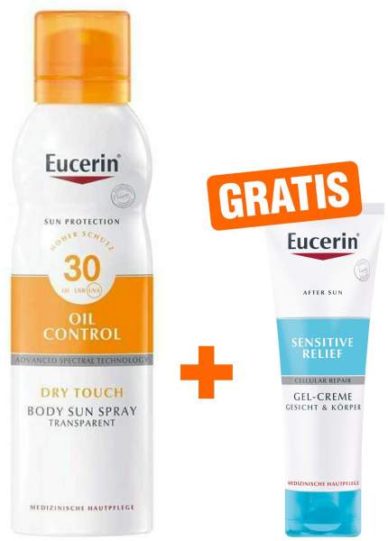 Eucerin Sun Oil Control Dry Touch LSF 30 50 ml Spray + gratis Sensitive After Sun 50 ml