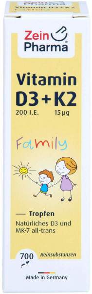 Vitamin D3+K2 MK-7 all trans Family Tropfen zum Einnehmen 20ml