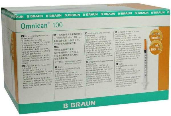 Omnican 100 Insulin U100 1 ml 30 G 0,30 X 12 mm 100 X 1 Spritze