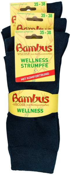 Bambus Wellness-Socken 35-38 Jeansblau 3 Paar
