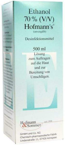 Ethanol 70% Hofmanns 500 ml Lösung