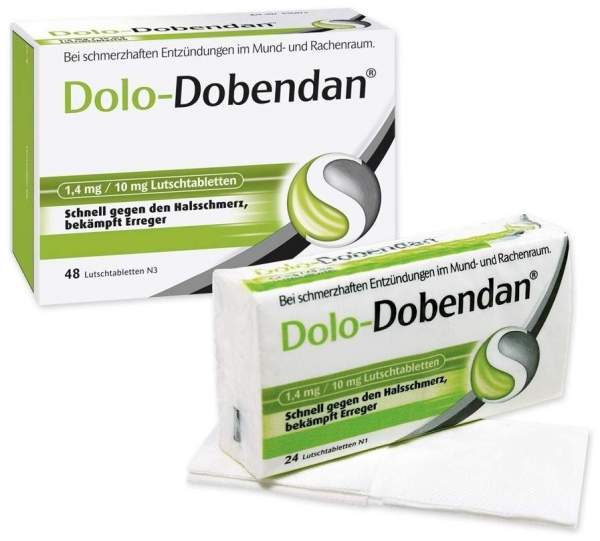 Dolo-Dobendan 1,4 mg pro 10 mg 48 Lutschtabletten + gratis Taschentücher