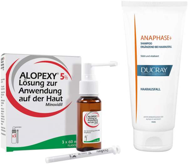 Alopexy 5% 3 x 60 ml + Ducray Anaphase Shampoo 200 ml