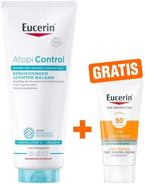 Eucerin AtopiControl Balsam 400 ml + gratis Eucerin Sun Gel-Creme Oil Control 20 ml