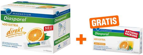 Magnesium Diasporal 400 Extra 100 Direkt Granulat Sticks + 10 Sticks gratis