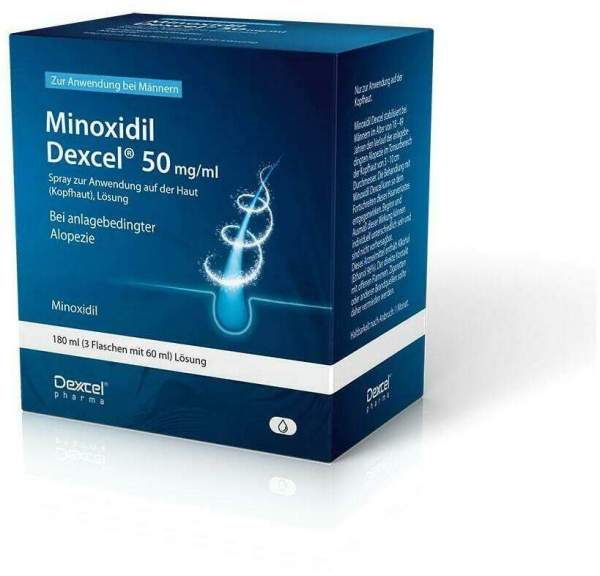 Minoxidil Dexcel 50 mg je ml 3 x 60 ml Spray