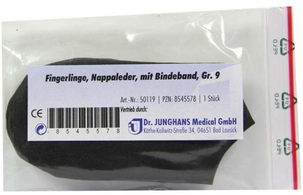 Fingerling Nappaleder Gr. 9 Mit Bindeband 1 Stück