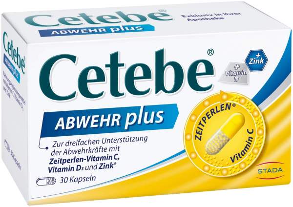 Cetebe Abwehr plus Vitamin C+Vitamin D3+ Zink 30 Kapseln