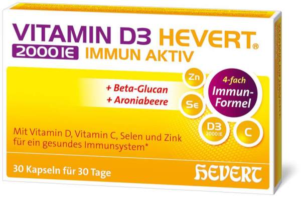 Vitamin D3 Hevert 2000 IE Immun Aktiv 30 Kapseln