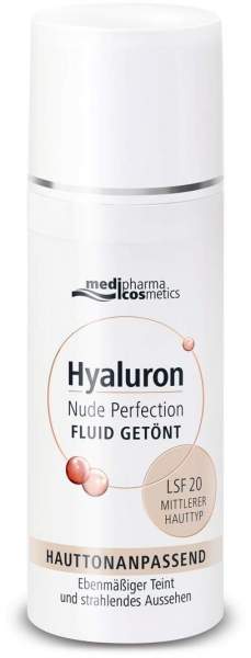 medipharma cosmetics Hyaluron Nude Perfection Fluid getönt mittlerer Hauttyp LSF20 50 ml