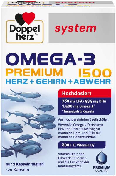 Doppelherz Omega-3 Premium 1500 System 120 Kapseln