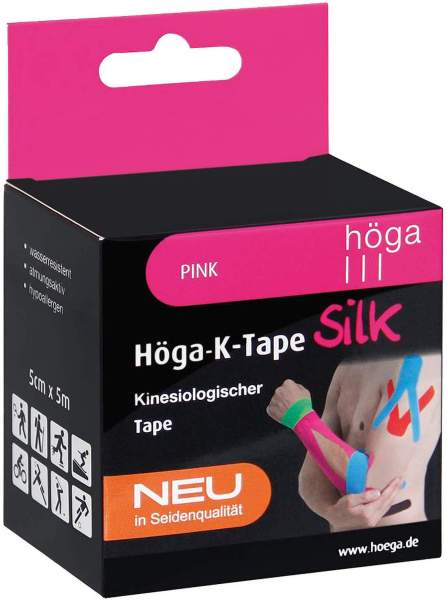 Höga-K-Tape Silk 5 cm X 5 M L.Fr.Pink Kinesiol.Tape 1 Stück