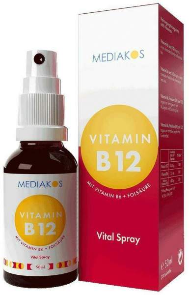 Vitamin B12 + B6 + Folsäure Mediakos Vital Spray 50 ml