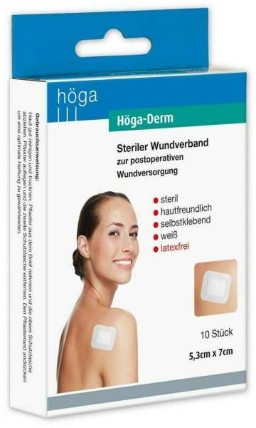 Höga Derm 10 Pflaster 53 mm X 70 mm Steril