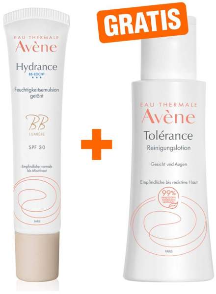 Avene Hydrance BB-LEICHT Feuchtigkeitsemulsion getönt SPF 30 40 ml + gratis Avene Tolerance Reinigungslotion 100 ml