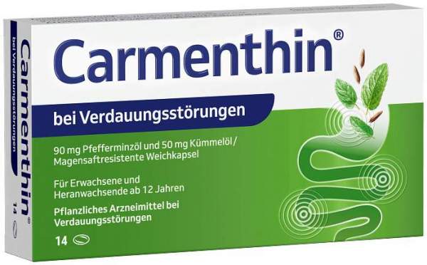 Carmenthin bei Verdauungsstörungen 14 magensaftresistente Weichkapseln