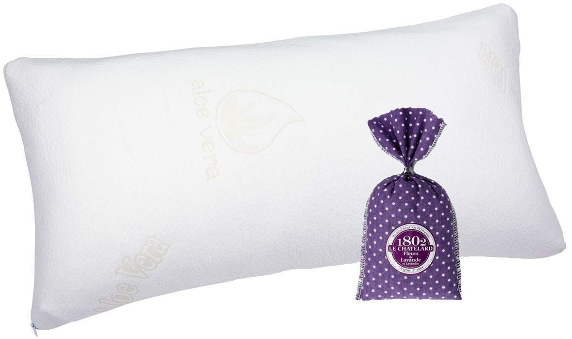 Visco Schaumstoff Kissen Ergobionik + gratis Lavendelblütensäckchen
