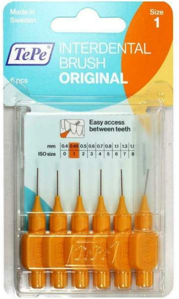 Tepe 6 Interdentalbürsten 0,45 mm Orange