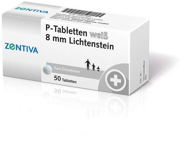 P Tabletten Weiß 8 mm 50 Tabletten