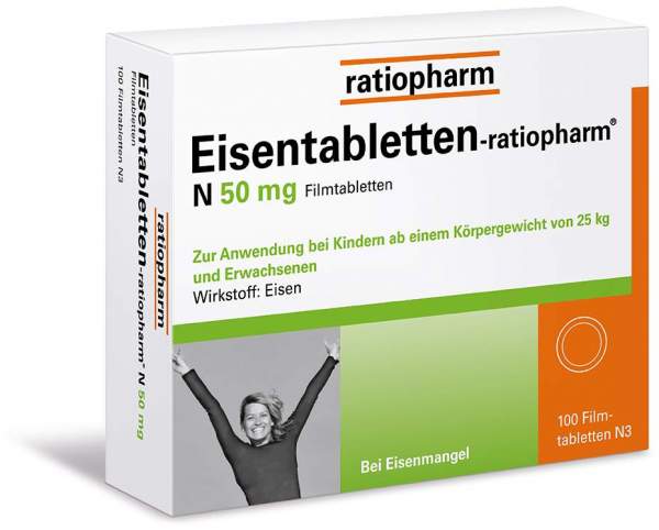Eisentabletten Ratiopharm N 50 mg 100 Filmtabletten