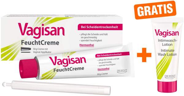 Vagisan Feuchtcreme mit Applikator 50 g Creme + gratis Vagisan Intimwaschlotion 10 ml