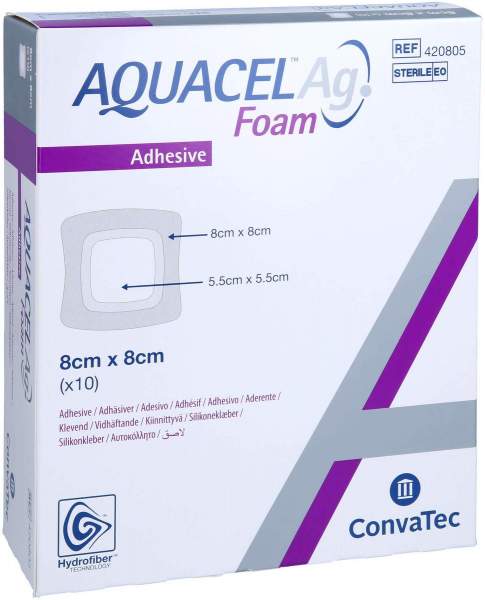 Aquacel AG Foam Adhäsiv 8x8 cm Verband
