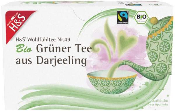 H&amp;S Bio Grüner Tee Aus Darjeeling Filterbeutel 20 X 2 G