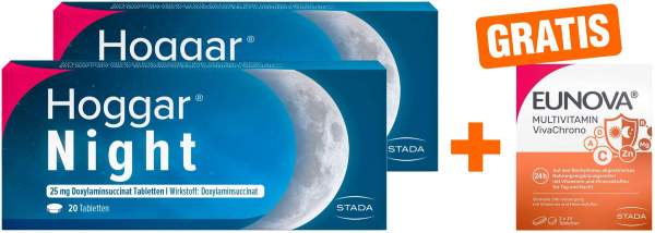 Hoggar Night 2 x 20 Tabletten + gratis Eunova VivaChrono 2 x 10 Tabletten