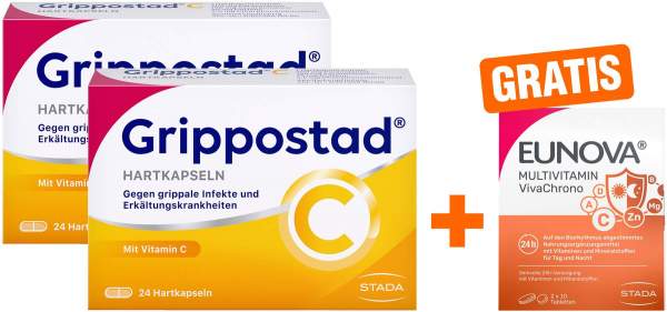 Grippostad C 2 x 24 Kapseln + gratis Eunova VivaChrono 2 x 10 Tabletten