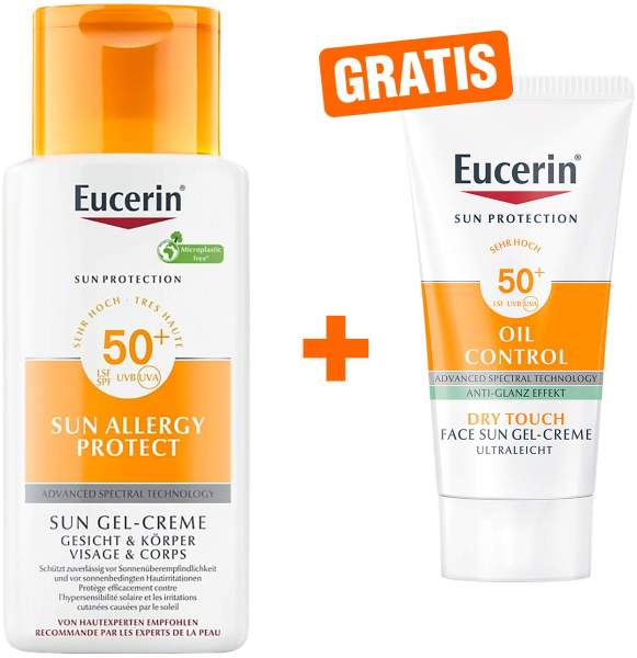Eucerin Sun Allergy Protect Creme Gel LSF 50+ 150 ml + gratis Sun Gel-Creme Oil Control 20 ml