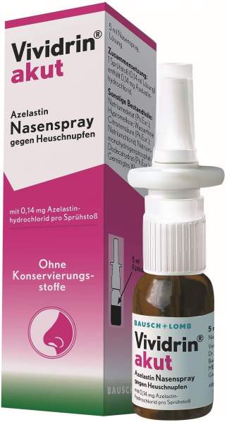 Vividrin akut Azelastin Nasenspray gegen Heuschnupfen 5 ml Nasenspray