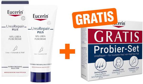 Eucerin UreaRepair Plus Fußcreme 10% 100 ml + gratis Probierset UreaRepair