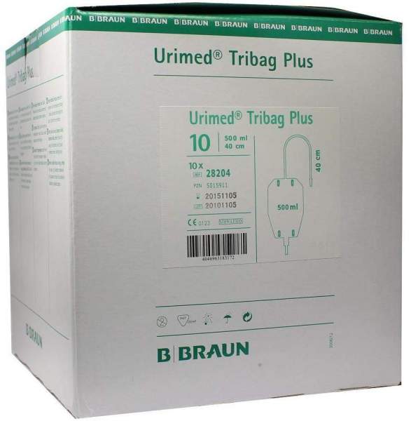 Urimed Tribag Plus Urin Beinbeutel 500ml 40cm Steril