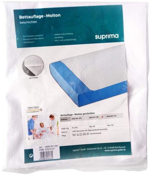 Suprima Bettunterlage 90 X 150 Molton Eins.Unges. 1 Stück