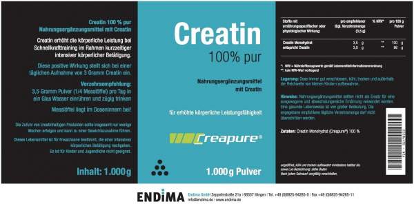 Creatin 100% Pur 1000 G Pulver