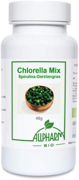 Bio Chlorella Mix Spirulina-Gerstengras 120 Presslinge