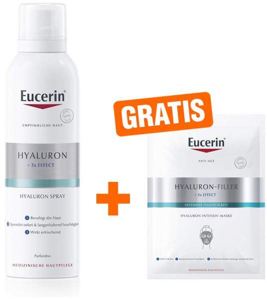 Eucerin Hyaluron 150 ml Spray + gratis Hyaluron Filler Intensiv Maske