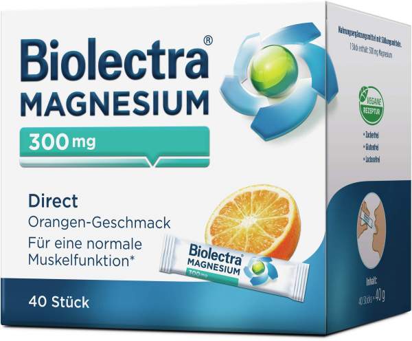 Biolectra Magnesium 300 mg Direct Orangengeschmack 40 Pellet