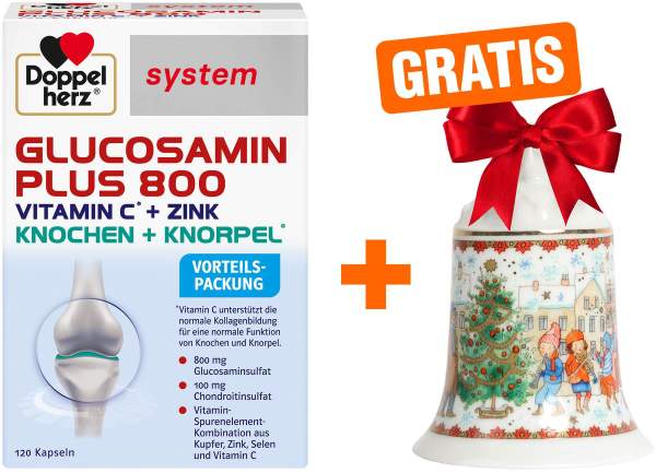 Doppelherz Glucosamin Plus 800 system 120 Kapseln + gratis Hutschenreuther Weihnachtsglocke 2023