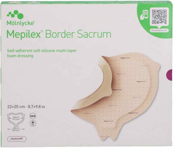 Mepilex Border Sacrum Schaumverb. 22 x 25 cm steril 5 Stück