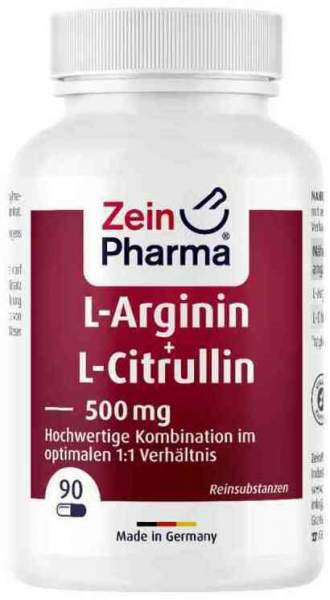 L-Arginin &amp; L-Citrullin 500 mg 90 Kapseln