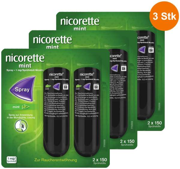 Nicorette Mint Spray 1 mg Sprühstoß 3 x 2 Stück