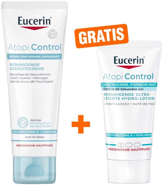 Eucerin AtopiControl Gesichtscreme 50 ml + gratis AtopiControl Hydro-Lotion 20 ml