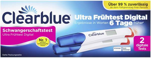 Clearblue Schwangerschaftstest Ultra Frühtest Digital 2 Stück