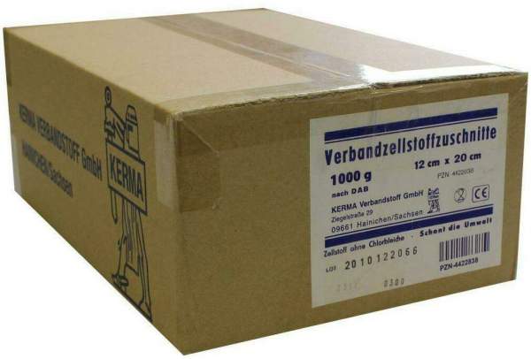 Verbandzellstoff Zuschnitte 12x20cm Hochgebleicht 1 KG