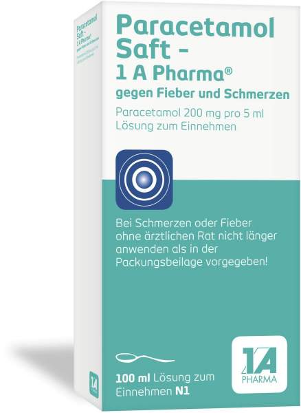 Paracetamol 1A Pharma 100 ml Saft